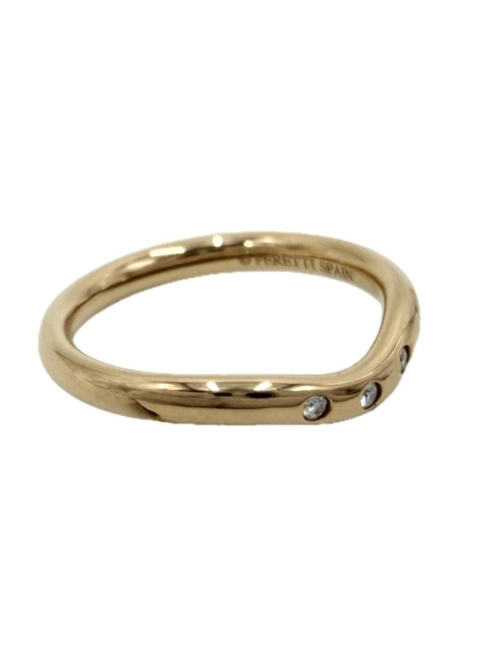 Tiffany & Co Ring Curved Band PG 18k Pink Gold Diamond